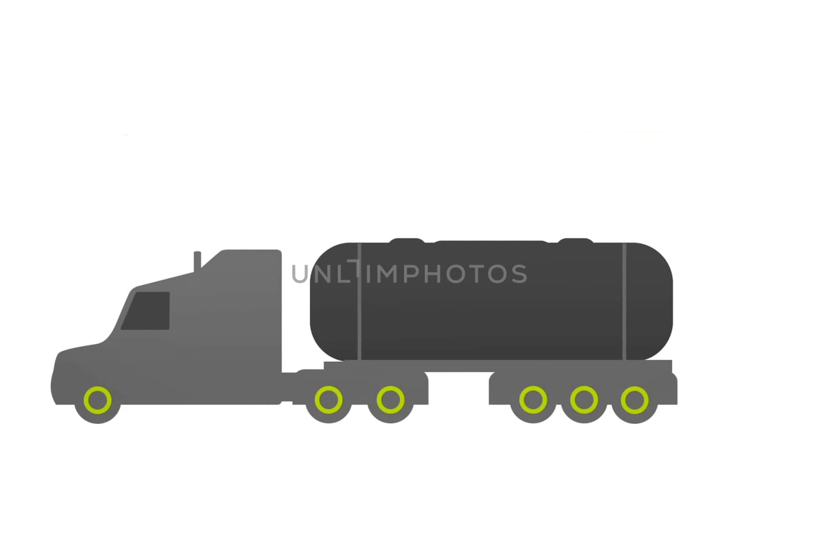 truck with a tanker. Carrying flammable liquid. The tanker. by DePo