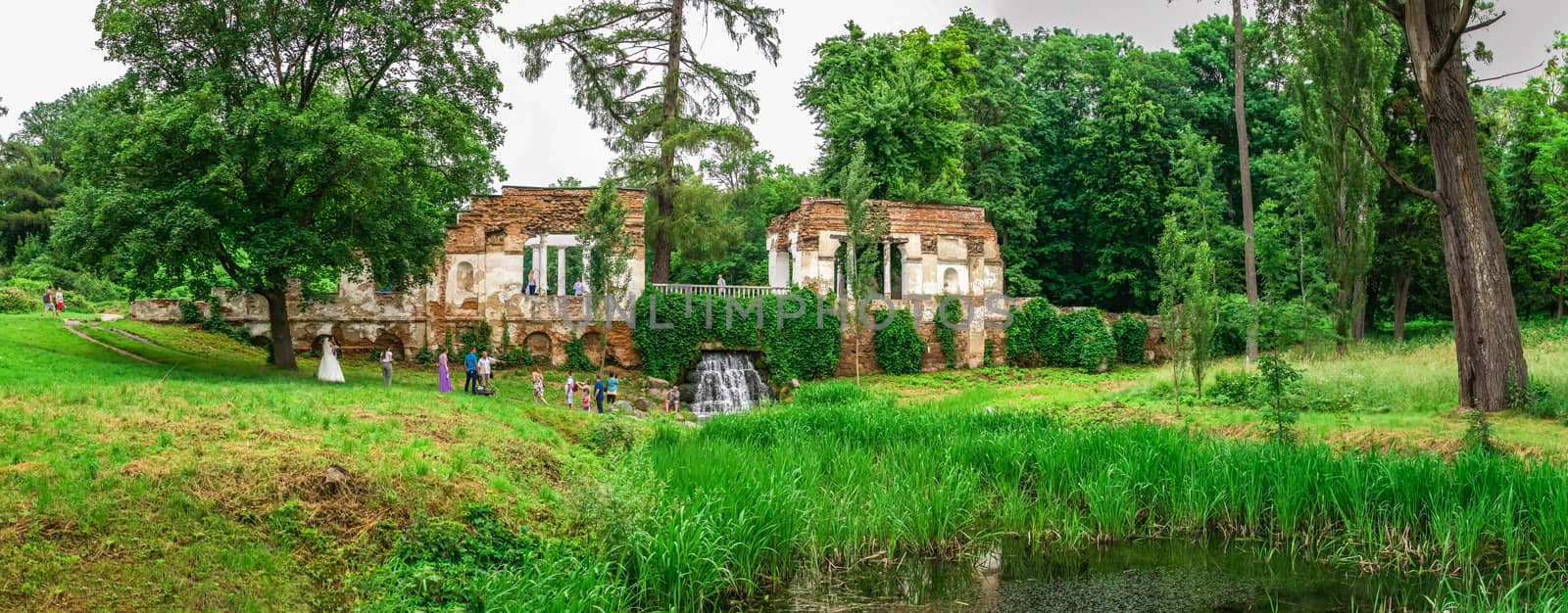 Bila Tserkva, Ukraine 06.20.2020. Alexandria park in Bila Tserkva, one of the most beautiful and famous arboretums in Ukraine, on a cloudy summer day.