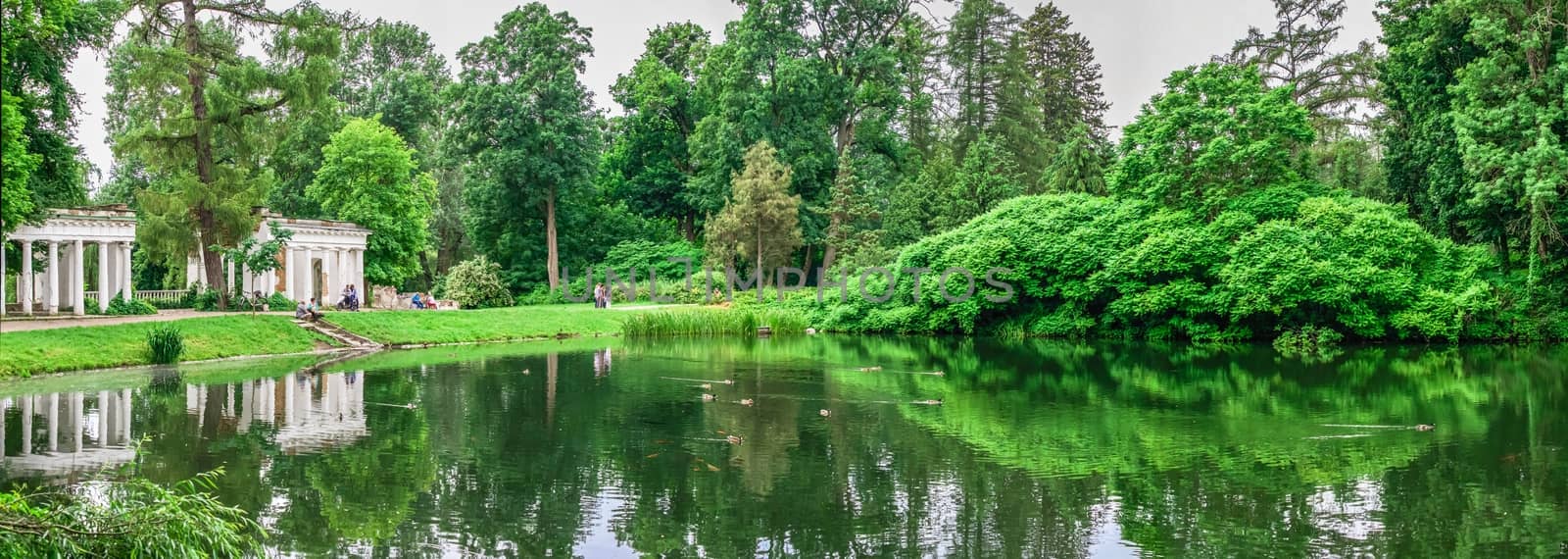 Bila Tserkva, Ukraine 06.20.2020. Alexandria park in Bila Tserkva, one of the most beautiful and famous arboretums in Ukraine, on a cloudy summer day.