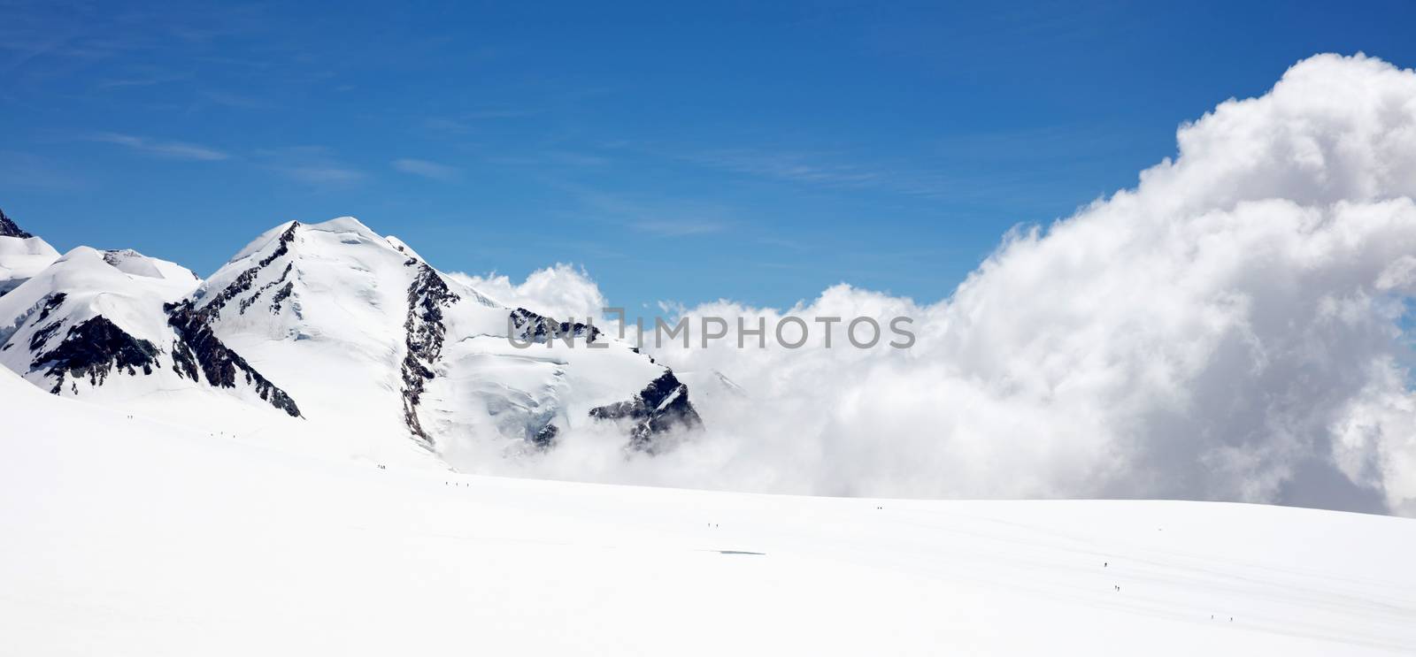 Amazing panorama from matterhorn glacier paradise, Alps, Switzerland