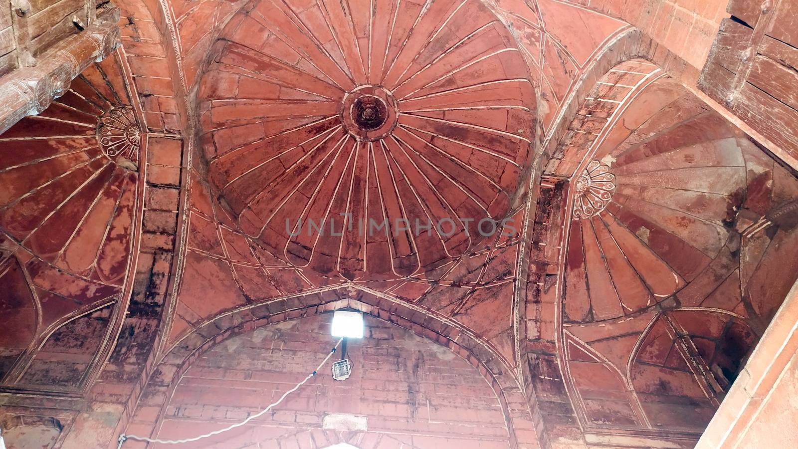 Archeological feature of Orchha Agra fort Jahangir Mahal a pink sandstone fortification Palace of moghuls emperor Mahal-e-Jahangir a citadel and garrison and unesco heritage site. Agra India May 2019