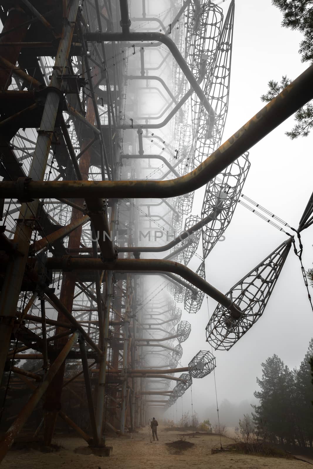 Duga Antenna Complex in Chernobyl Exclusion zone 2019 closeup