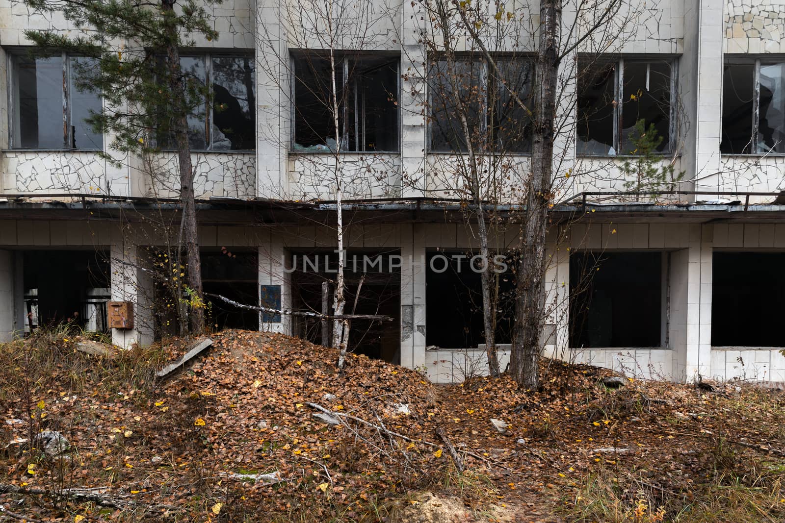 Abandoned city of Pripyat 2019 in ruins