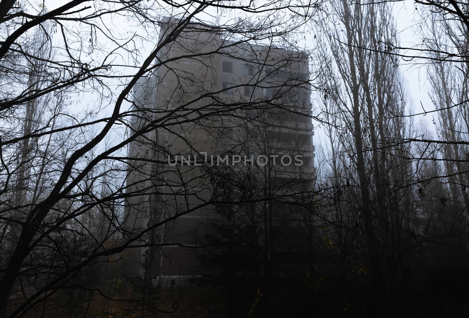 Abandoned city of Pripyat 2019 in ruins