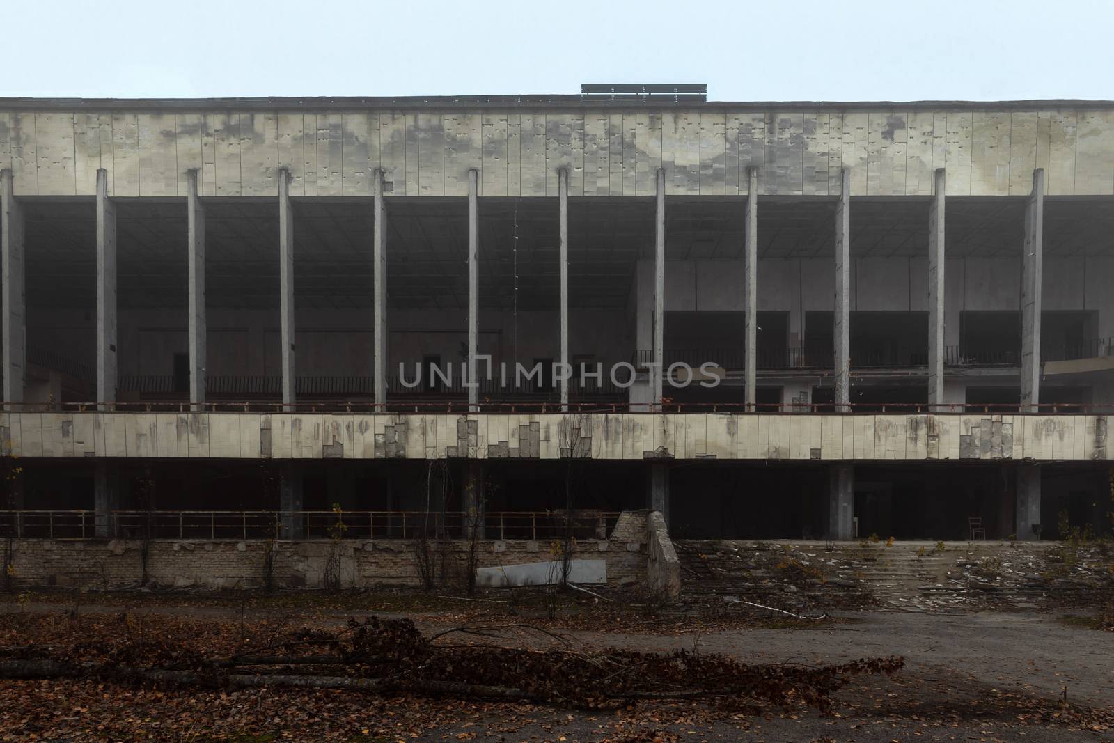 Abandoned city of Pripyat in ruins