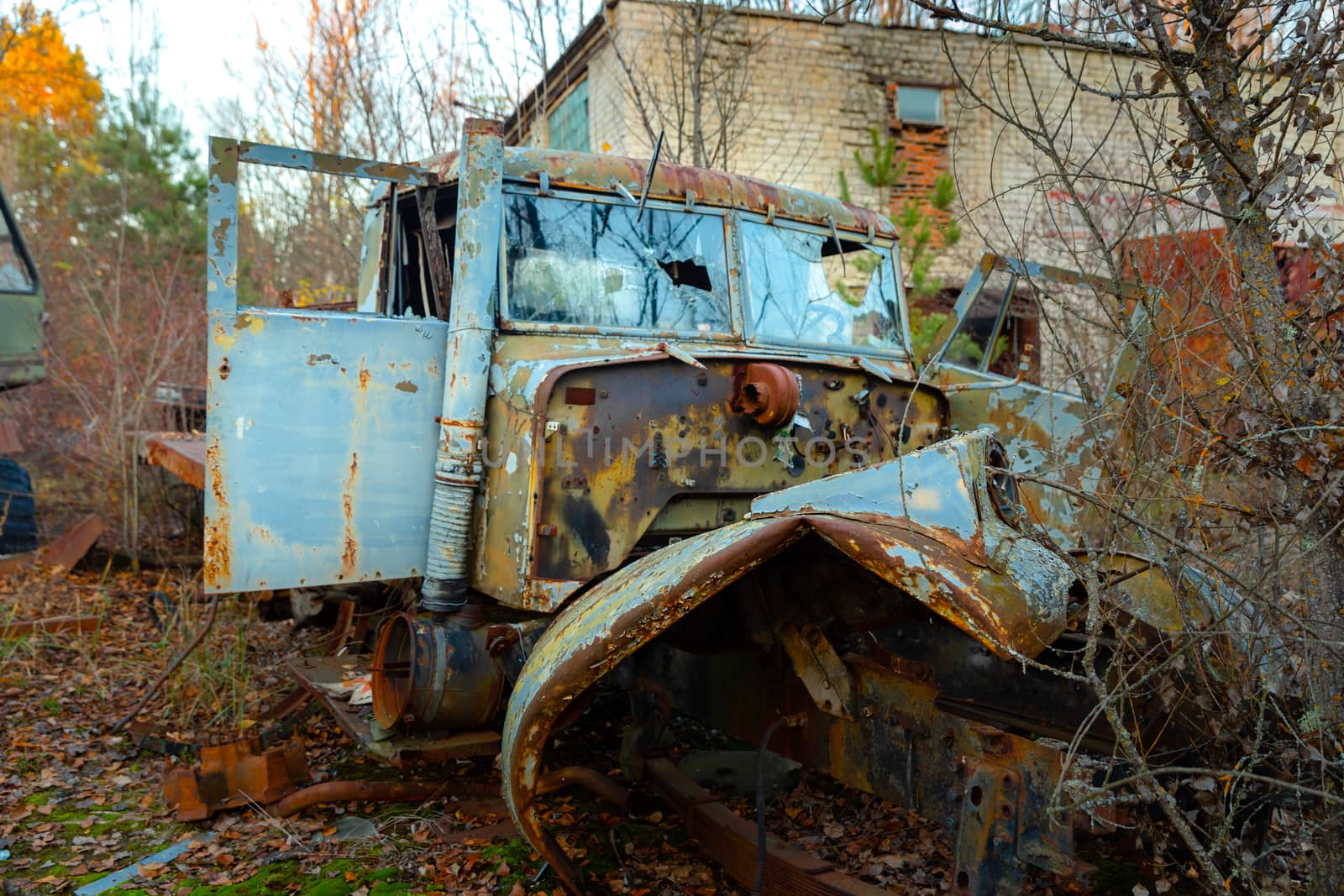 Abandoned truck left outside at Chernobyl Fire station by svedoliver