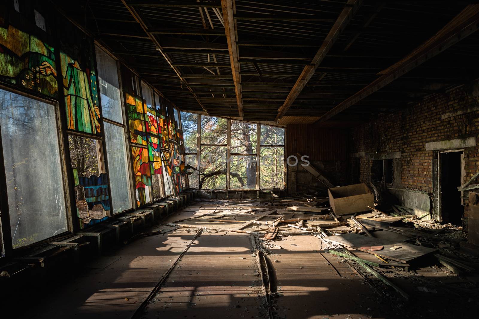 Large windows in Pripyat City, Chernobyl Exclusion Zone 2019 by svedoliver