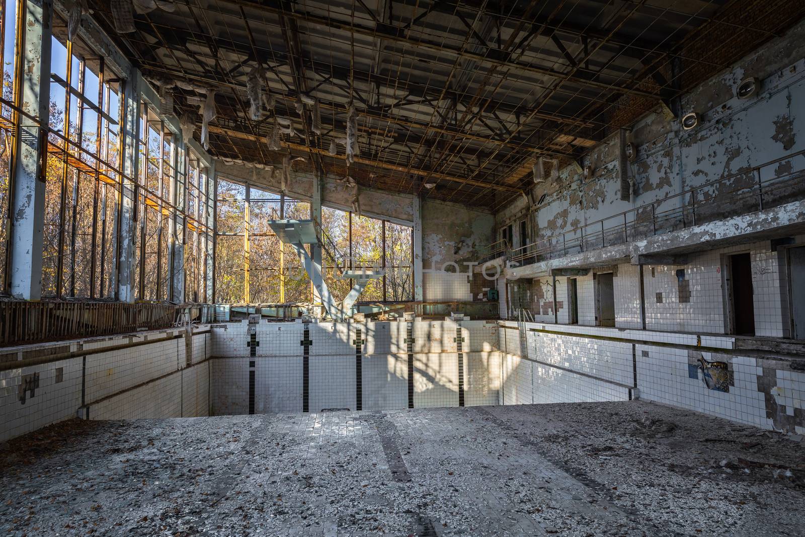 Photo of The Abandoned swimming pool in Pripyat, Chernobyl exclusion Zone 2019
