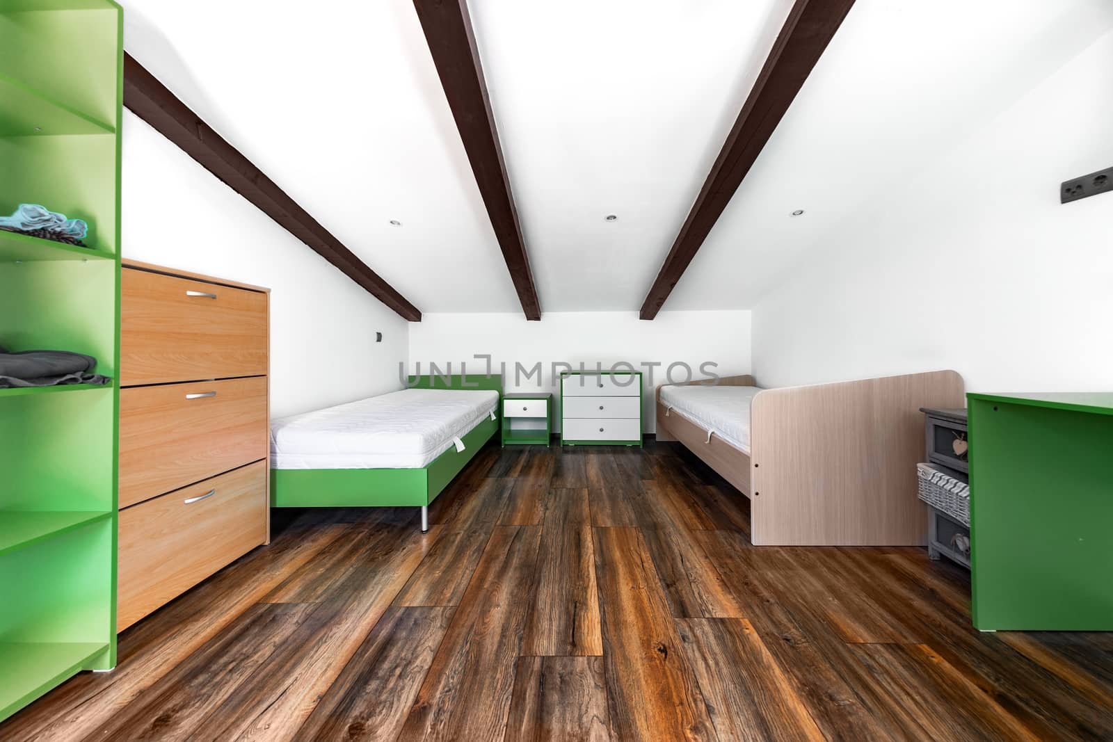 Bedroom in modern building angle shot by svedoliver