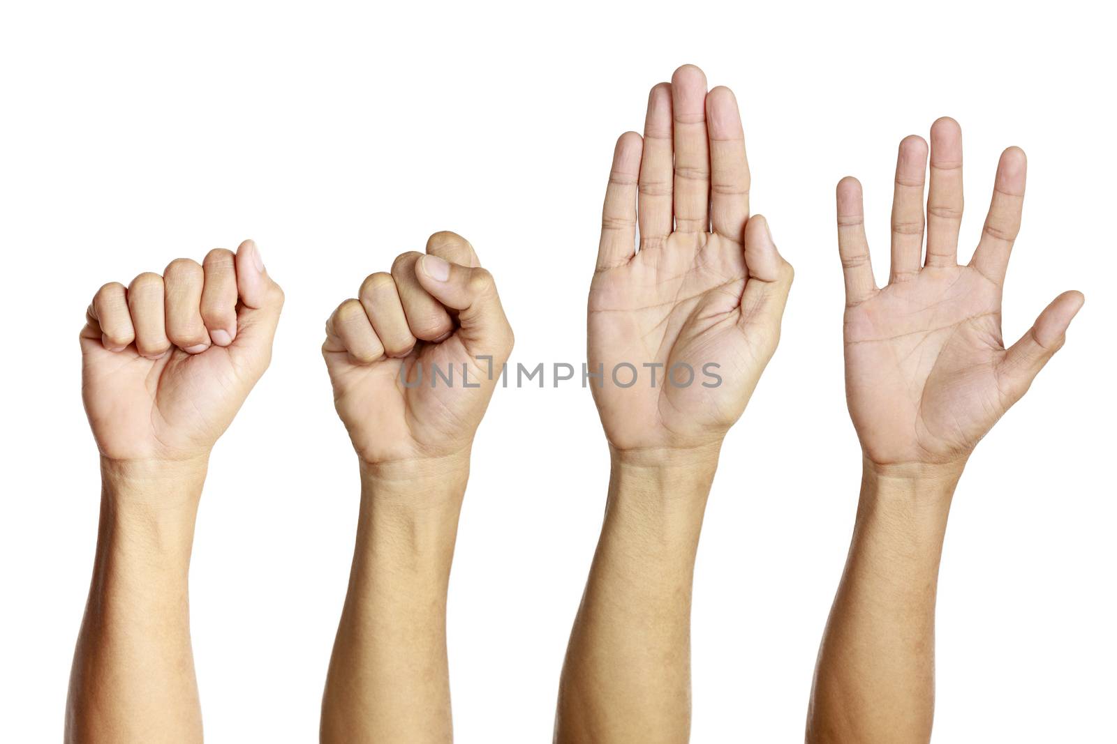 Set of hand man show symbol isolated on white background