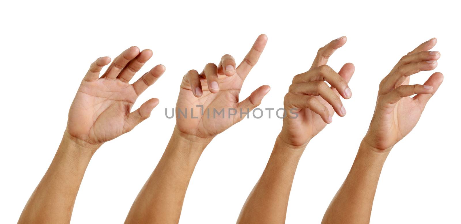Set of hand man show symbol isolated on white background