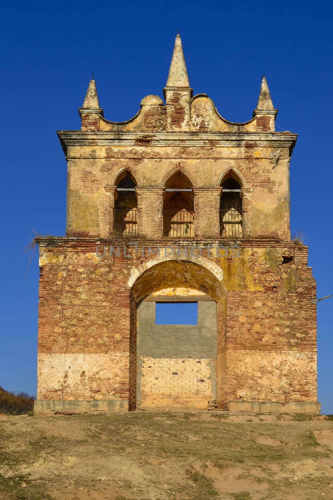 Trinidad, Cuba, February 2011: ruines of an old church at Cerro de la vigia