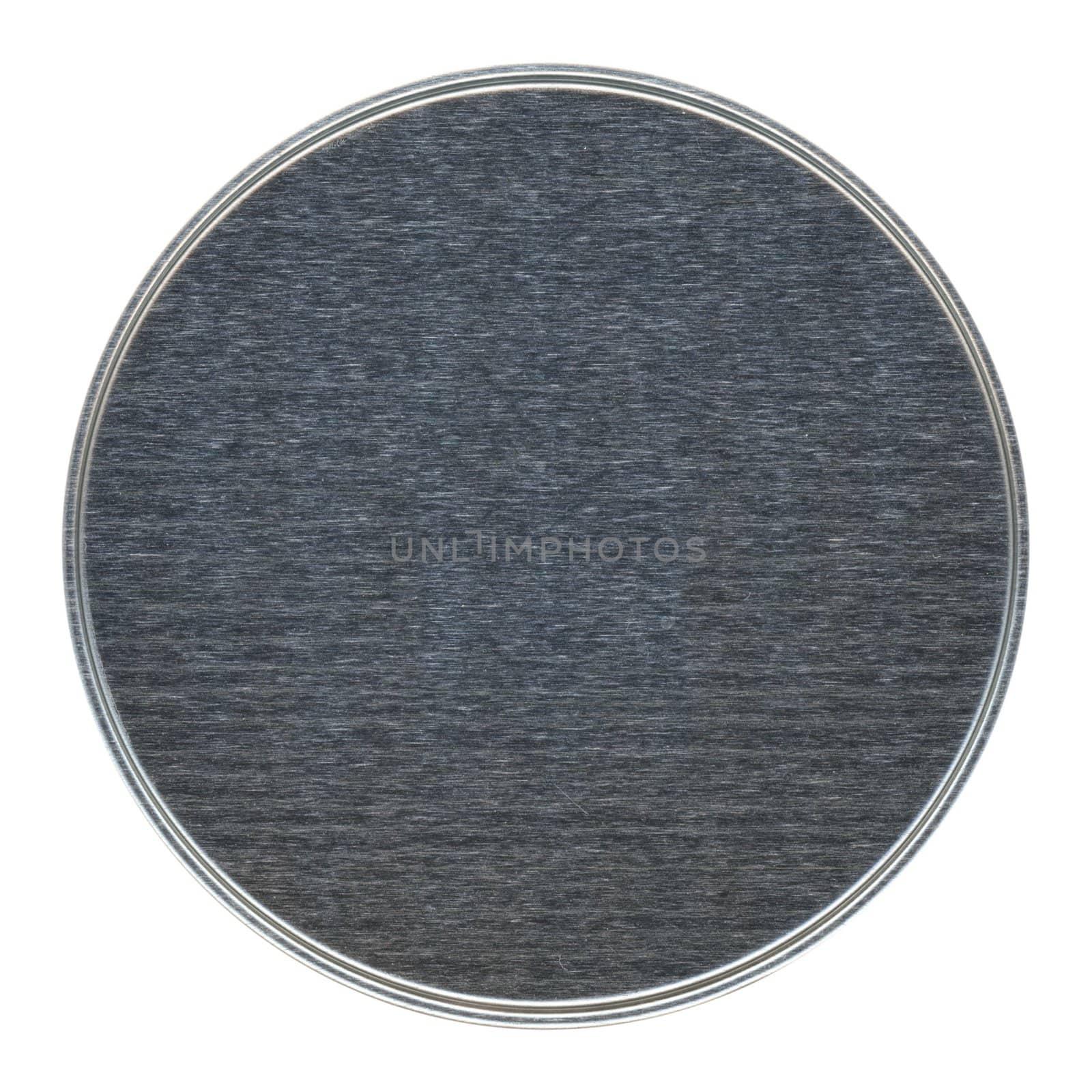 gray frosted steel beermat drink coaster isolated over white background