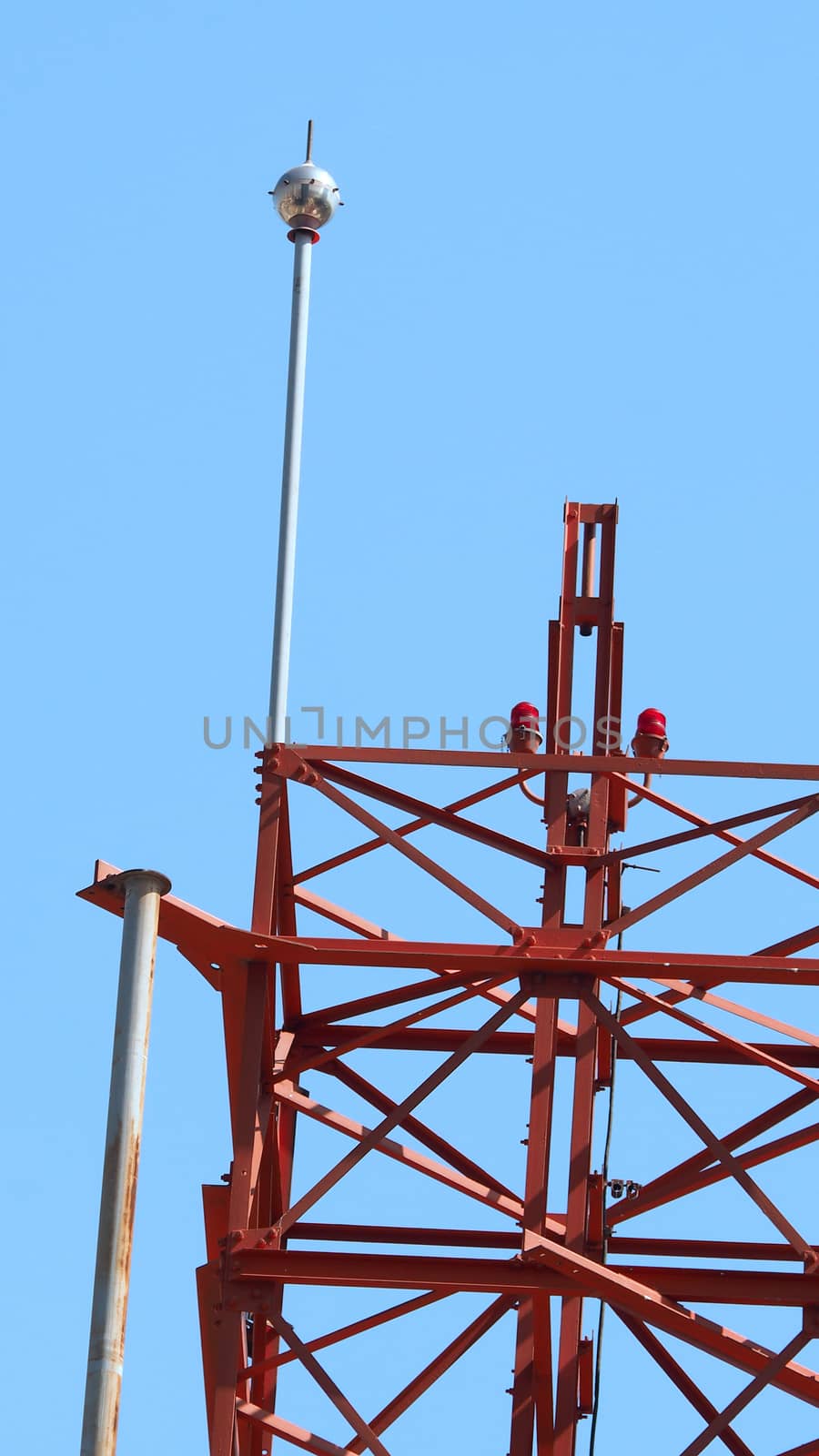 Telecommunication tower closeup . by gnepphoto
