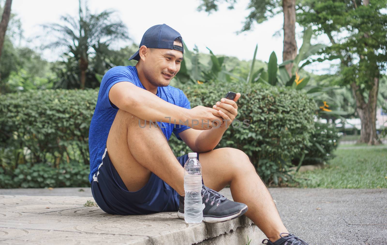 Young man exercise in the park by nuad338