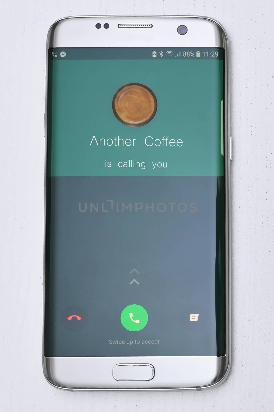 Galati, Romania - 23 July 2020: Whatsapp Call Another Coffee Concept on Smartphone