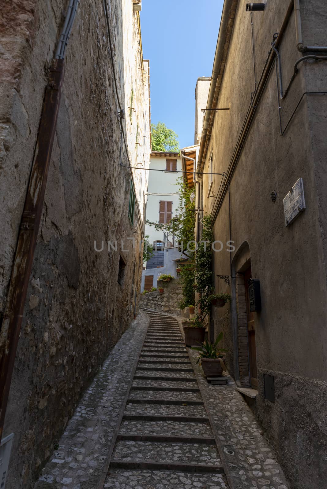 architecture of streets and buildings in the center of amelia by carfedeph