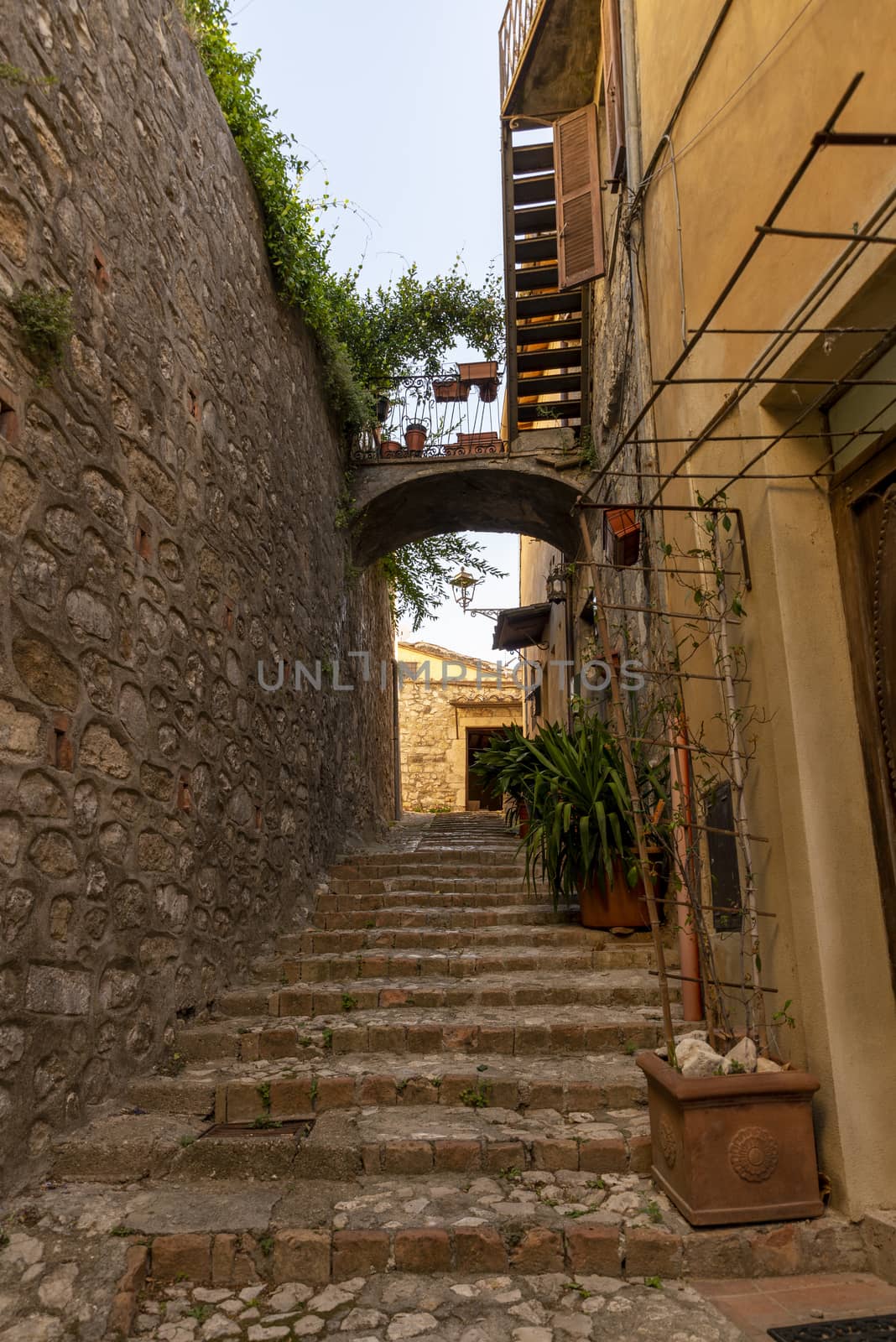 architecture of streets and buildings in the center of amelia by carfedeph