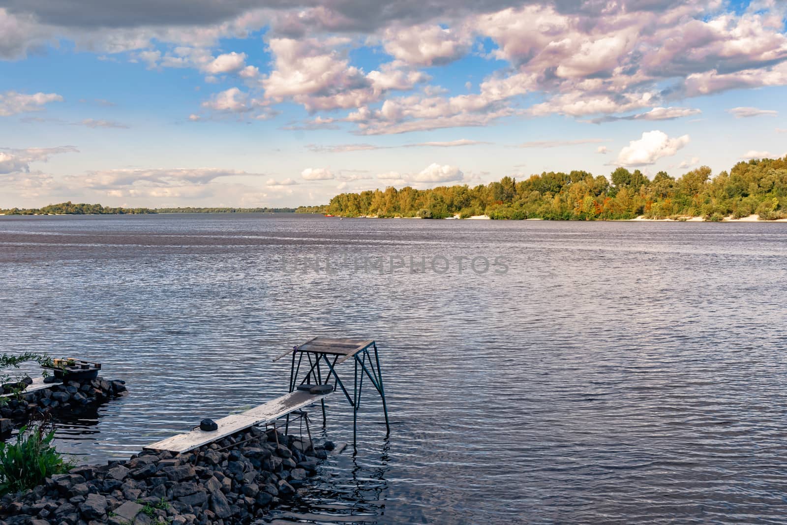 View of the Dnieper river in Kiev, Ukraine, in the afternoon by MaxalTamor