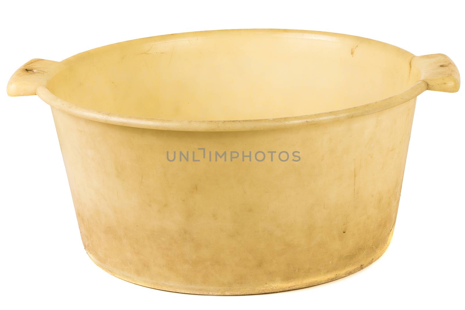 old dirty and scratchy white handwash basin isolated.