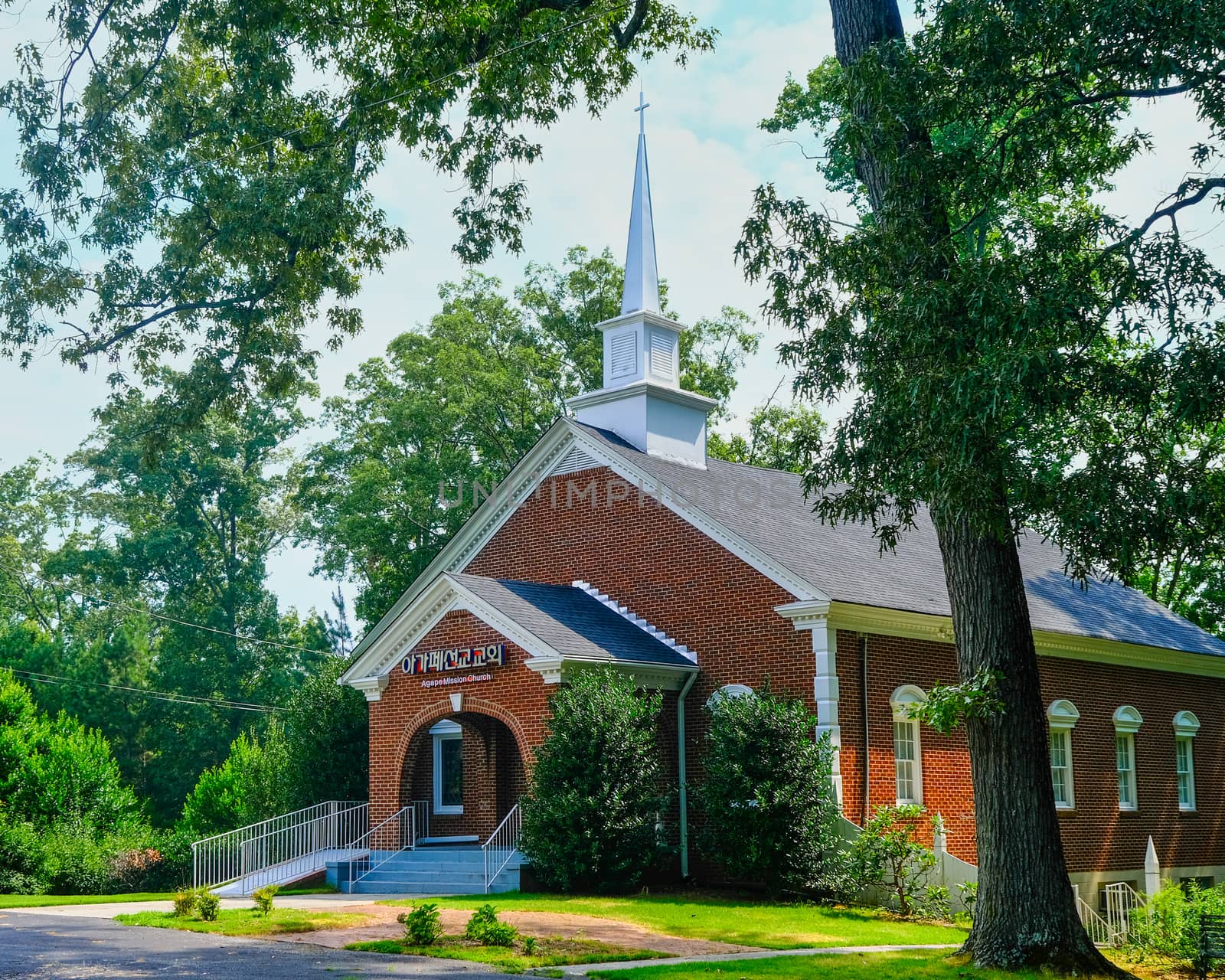 CUMMING, GEORGIA - July 21, 2020: The Agape Mission Church is an evangelical church that serves the Korean community