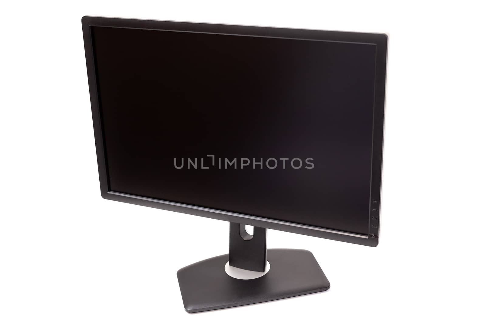 black IPS WUXGA monitor isolated on white background.