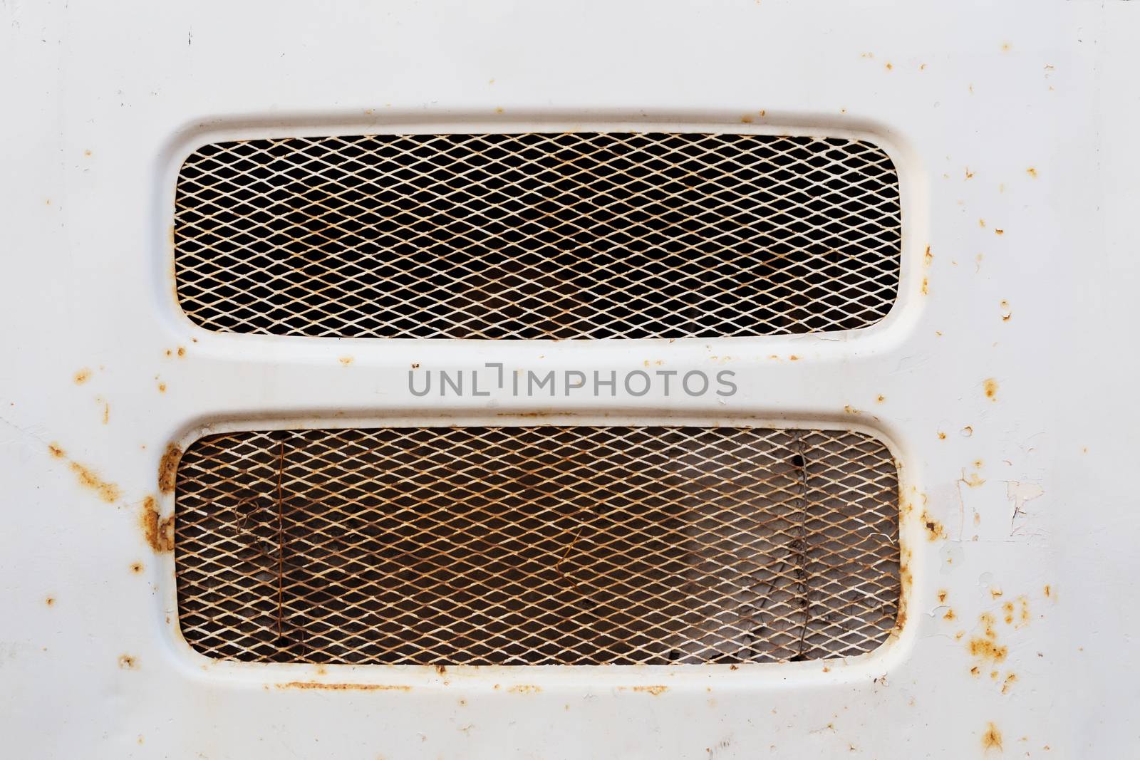 flat front ventilation intake with two grate windows texture