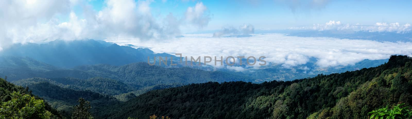 Mountain view in chaingmai Thailand by Surasak