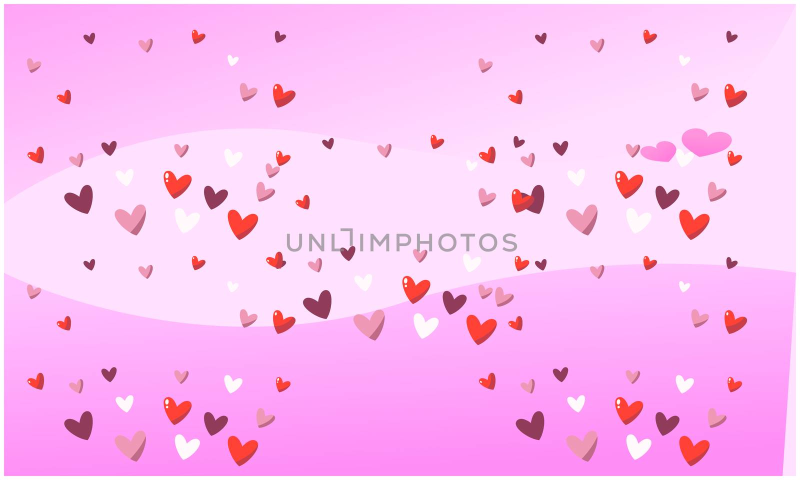 collection of several heart on pink background by aanavcreationsplus
