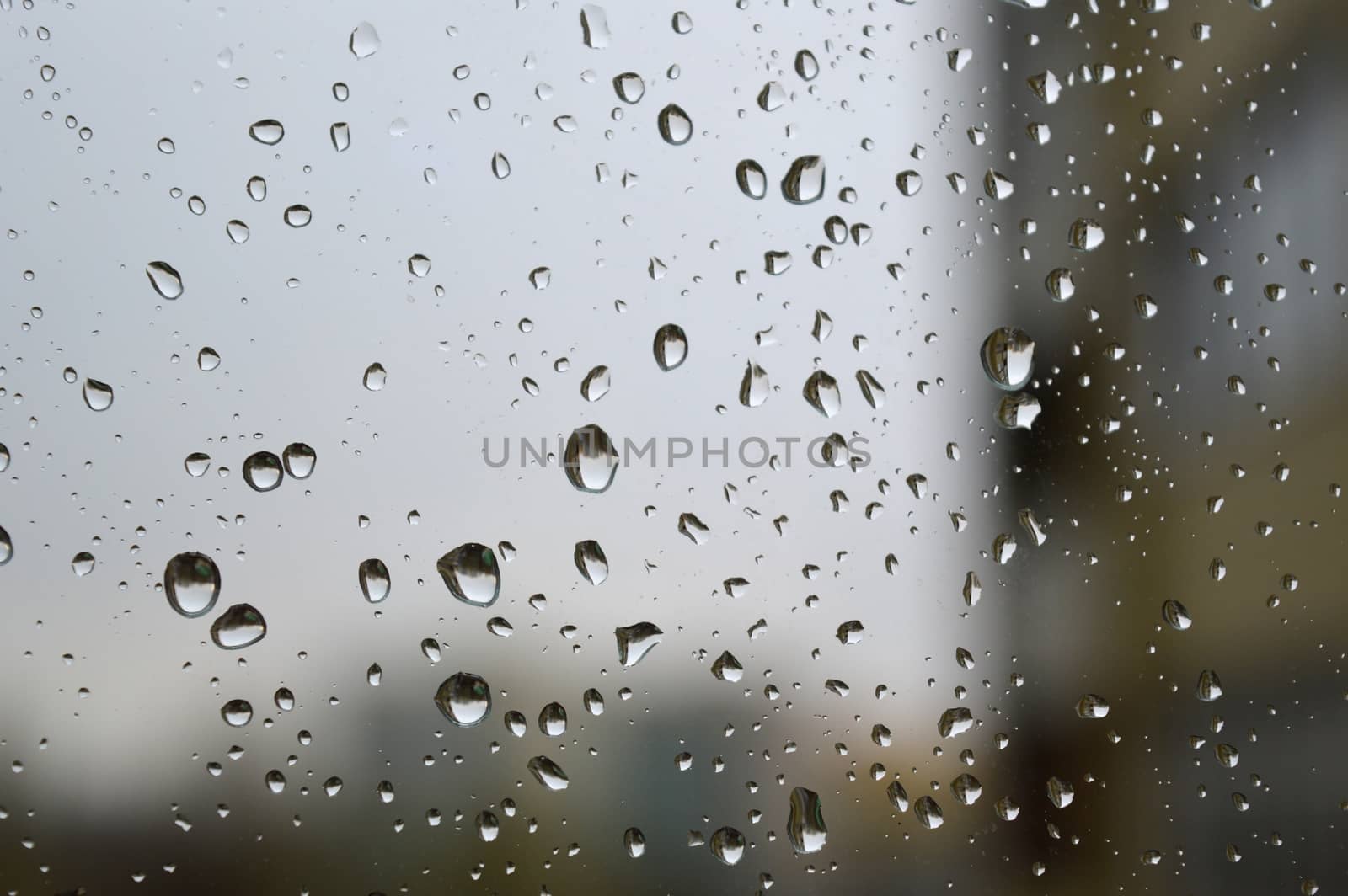 Drops of rain on the window, shallow dof