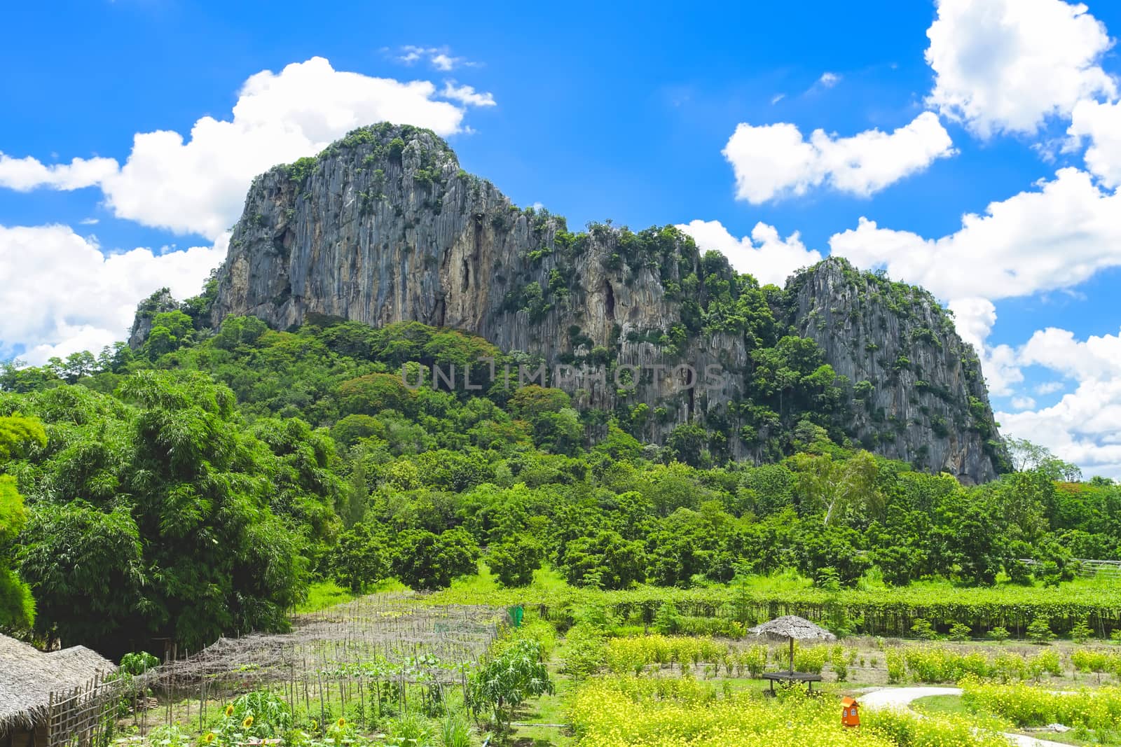 Big mountain named Khao Chakan in Khao Chakan District, Sa Kaeo Province, Thailand.