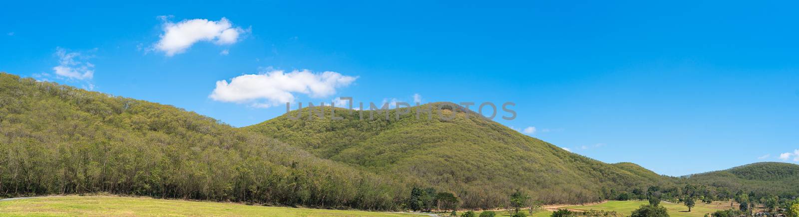 Panorama landscape view of mountain agent blue sky  in countryside Thailand