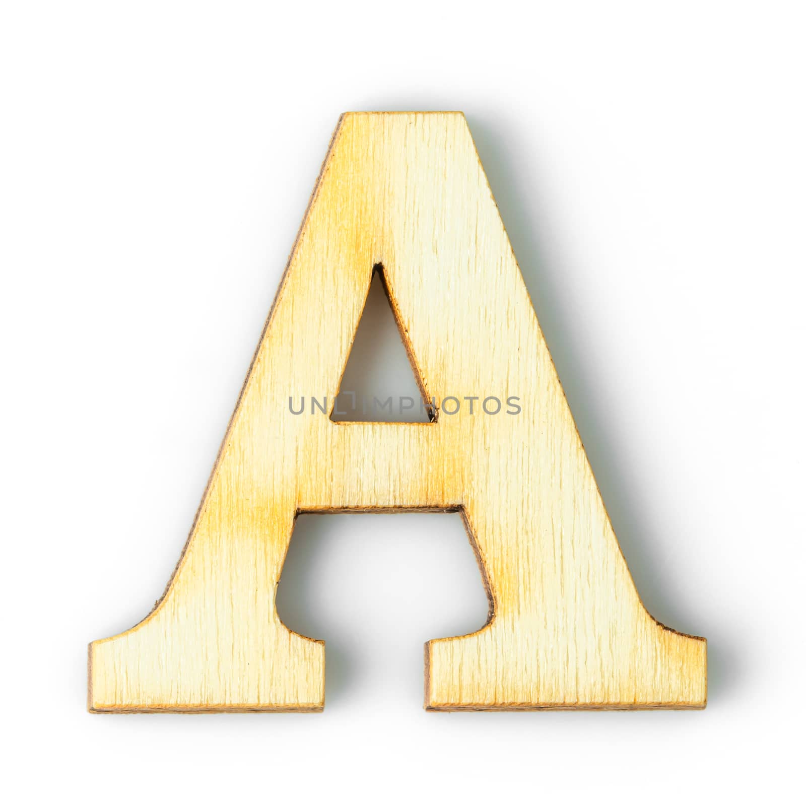 Wooden Alphabet letter with drop shadow A by stoonn