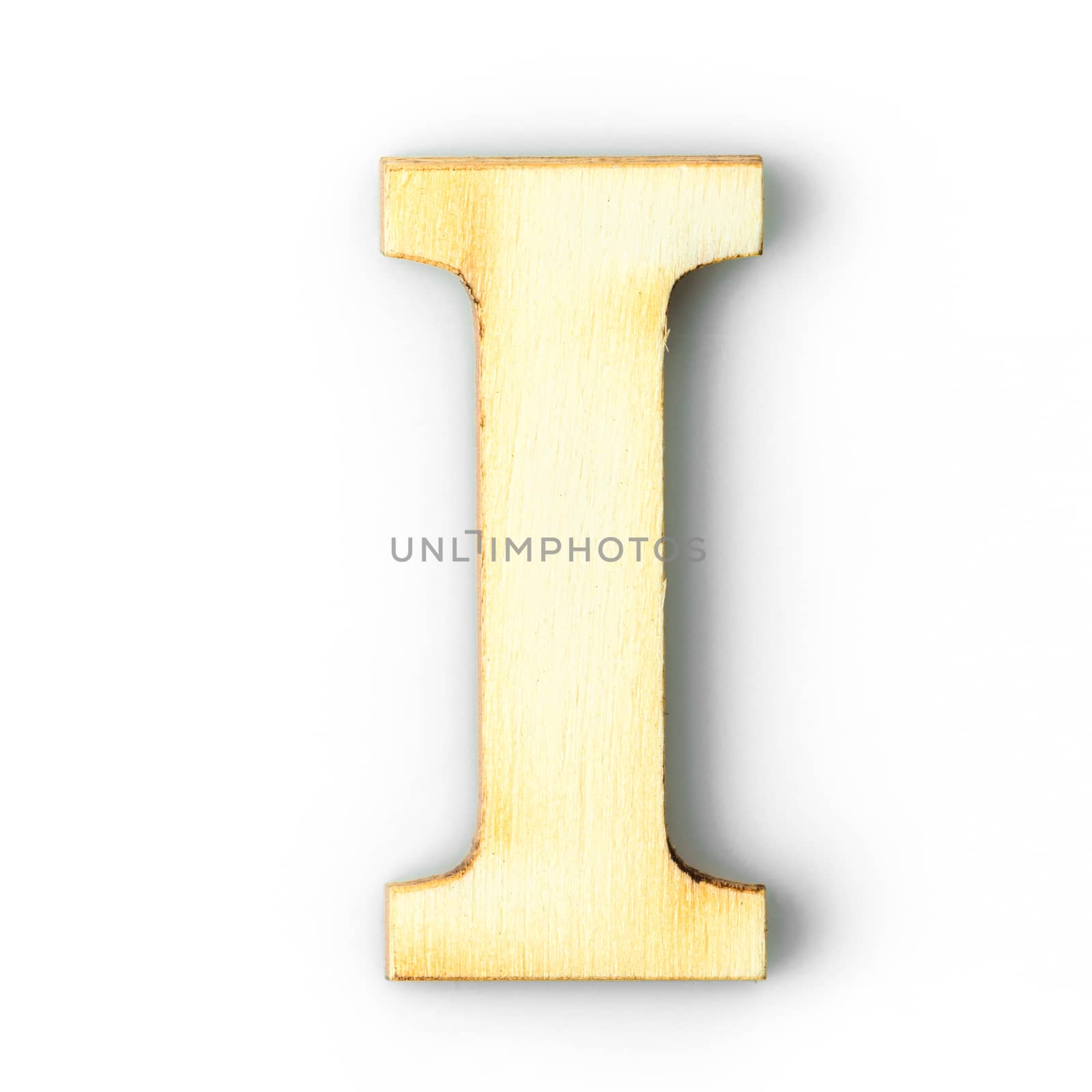 Wooden Alphabet letter with drop shadow I by stoonn