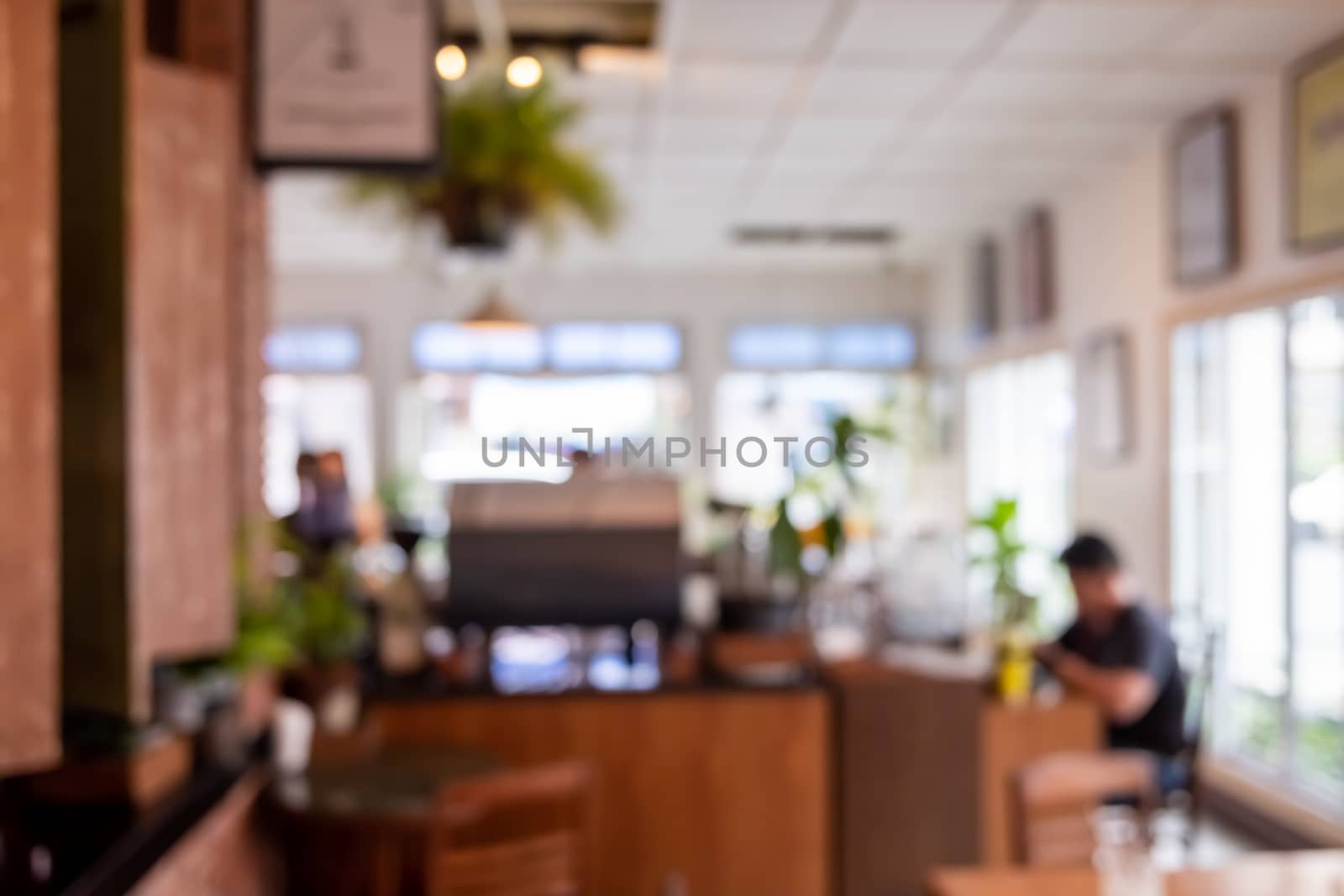 Blur coffee and restutant cafe with customers background. by Suwant