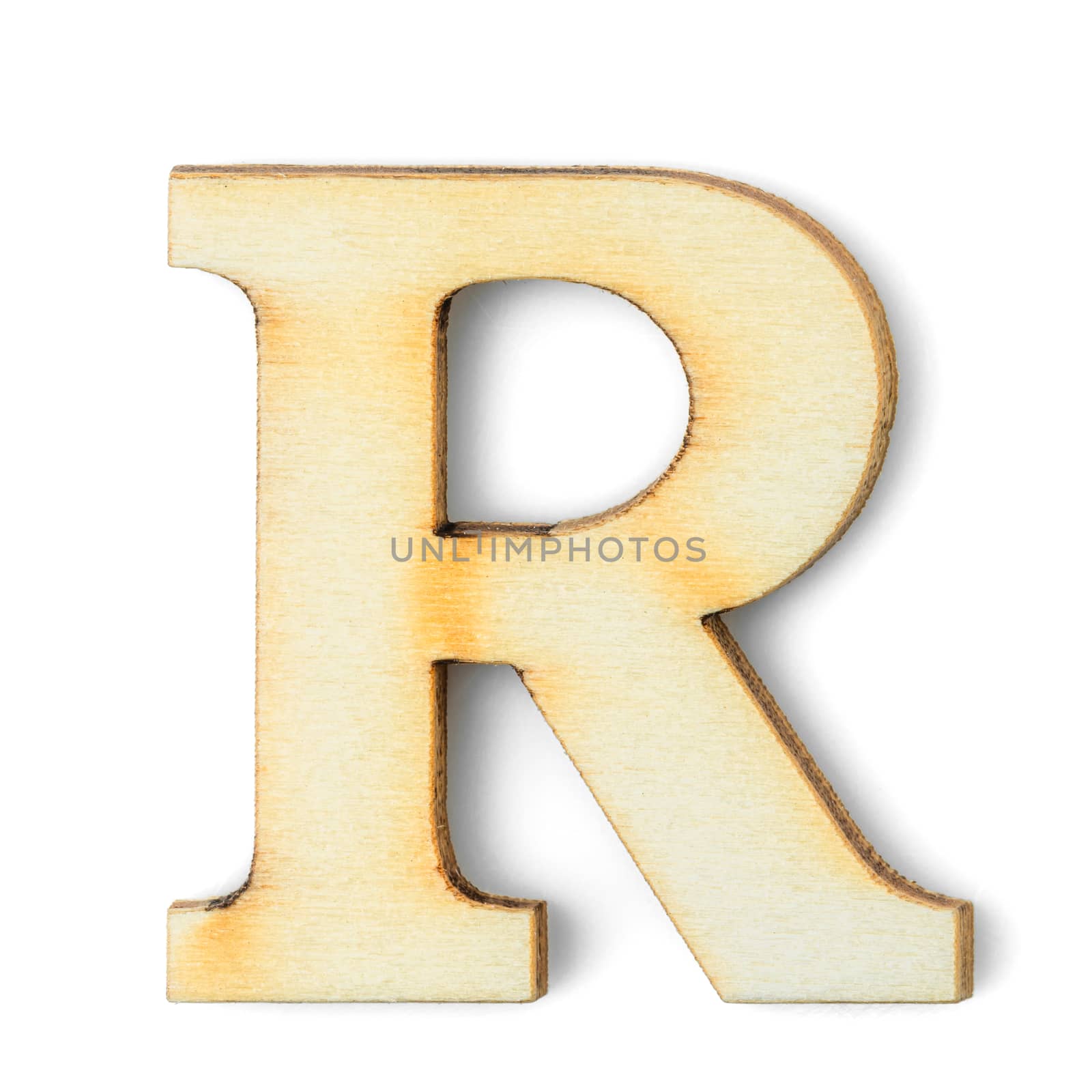 Wooden Alphabet letter with drop shadow R by stoonn
