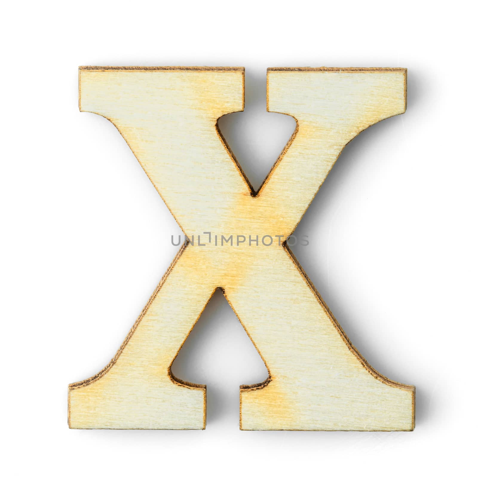Wooden Alphabet letter with drop shadow X by stoonn