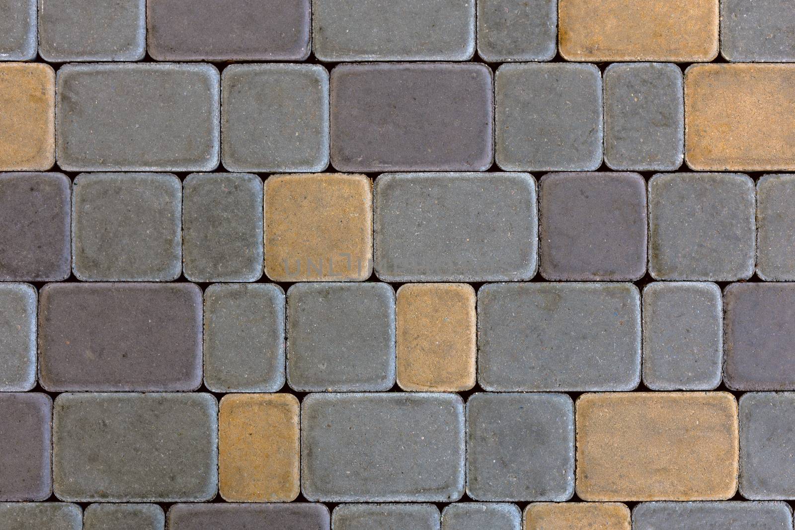 Modern artificial rectangle stone linear paving with round corners texture and background