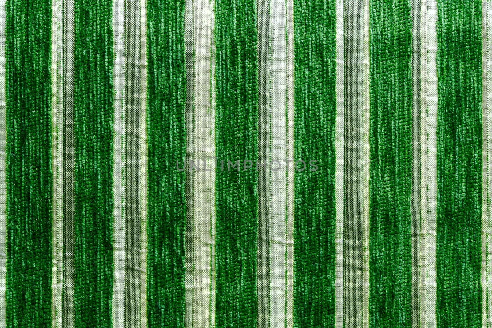 green striped synthetic woven upholstery fabric close-up texture and background
