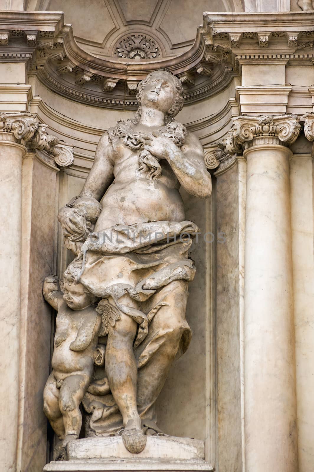 Mother and Child classical statue, Venice by BasPhoto