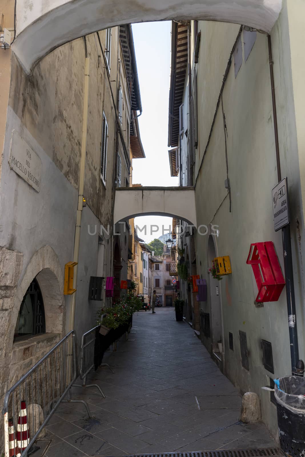 architecture of streets and buildings in the center of spoleto by carfedeph