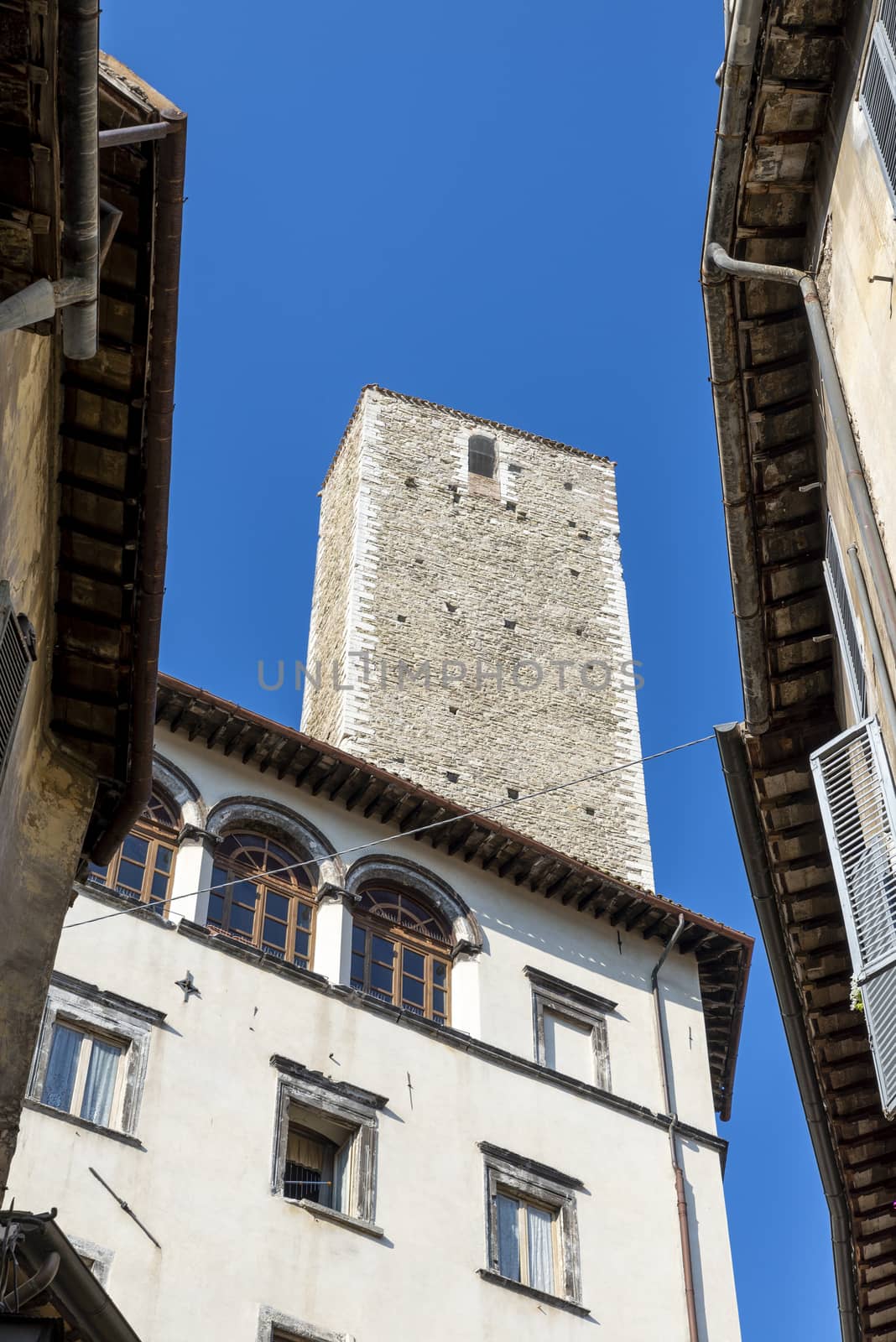 architecture of streets and buildings in the center of spoleto by carfedeph