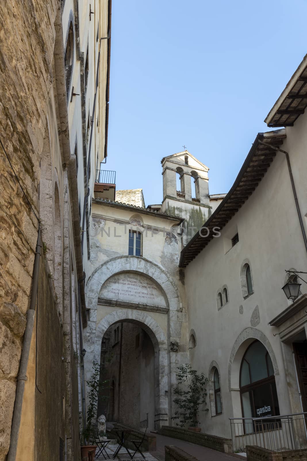 architecture of streets and buildings in the center of spoleto by carfedeph