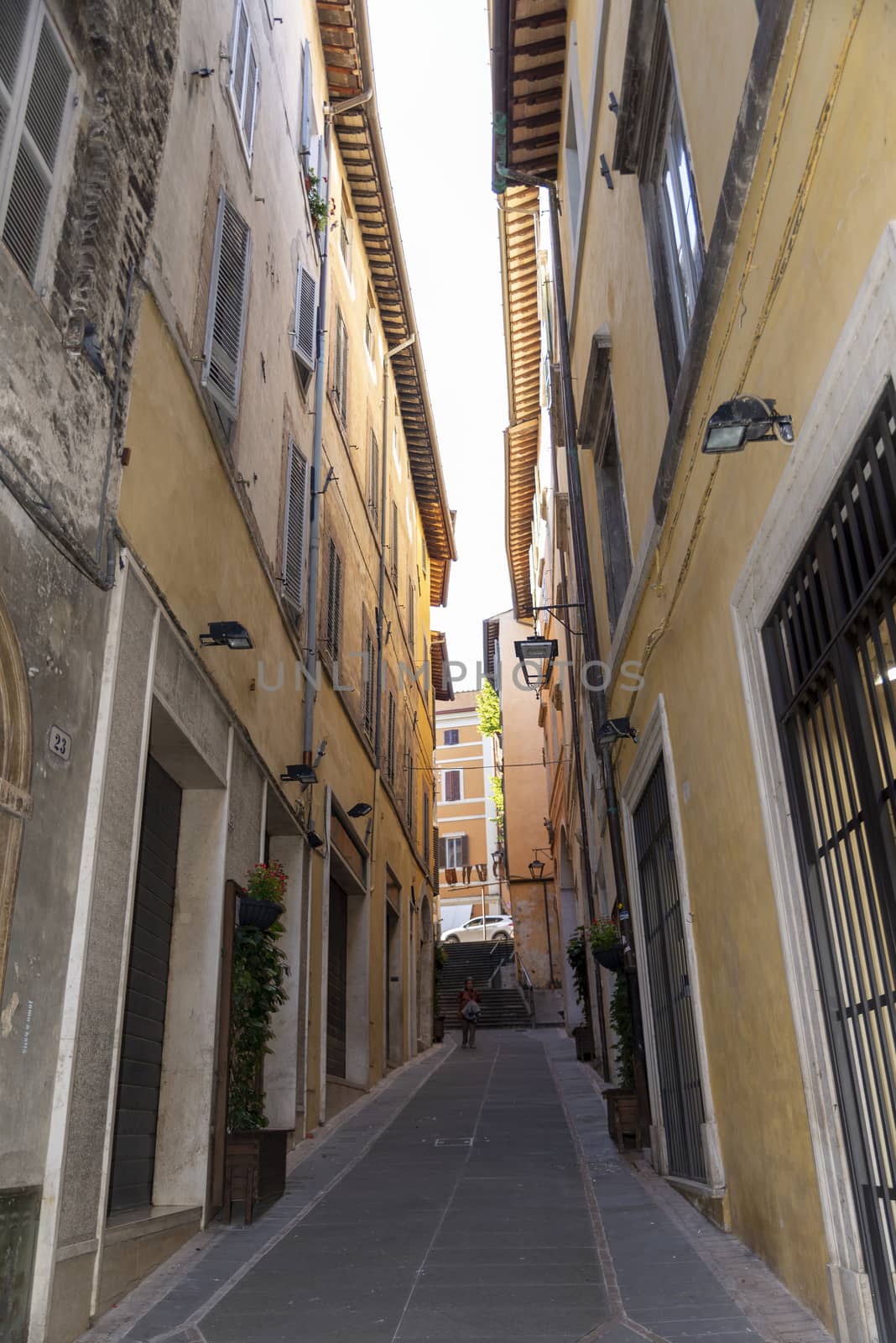 architecture of streets and buildings in the center of spoleto by carfedeph