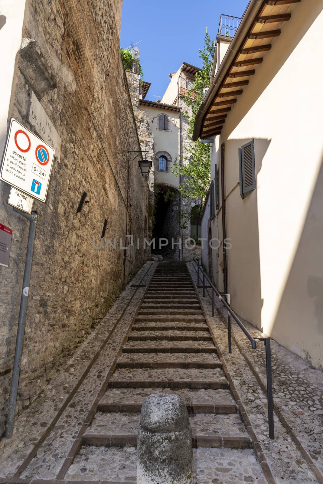 architecture of streets and buildings in the center of spoleto by carfedeph