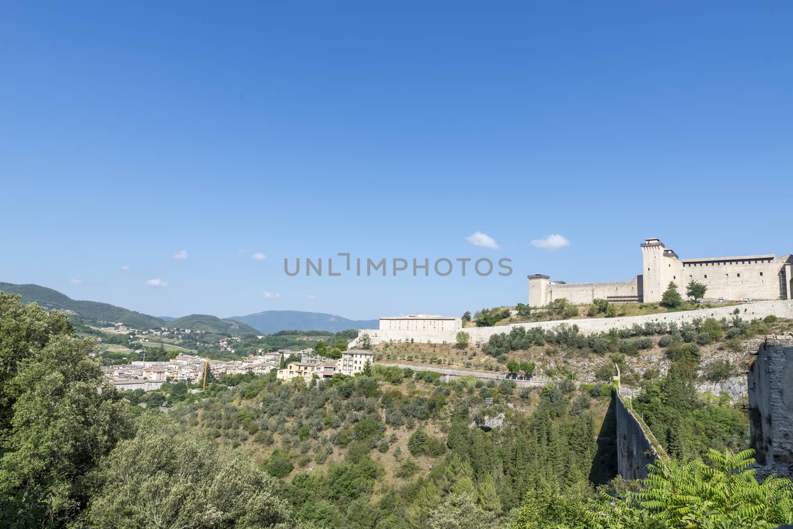 landscape of the poese di spoleto seen from monteluco