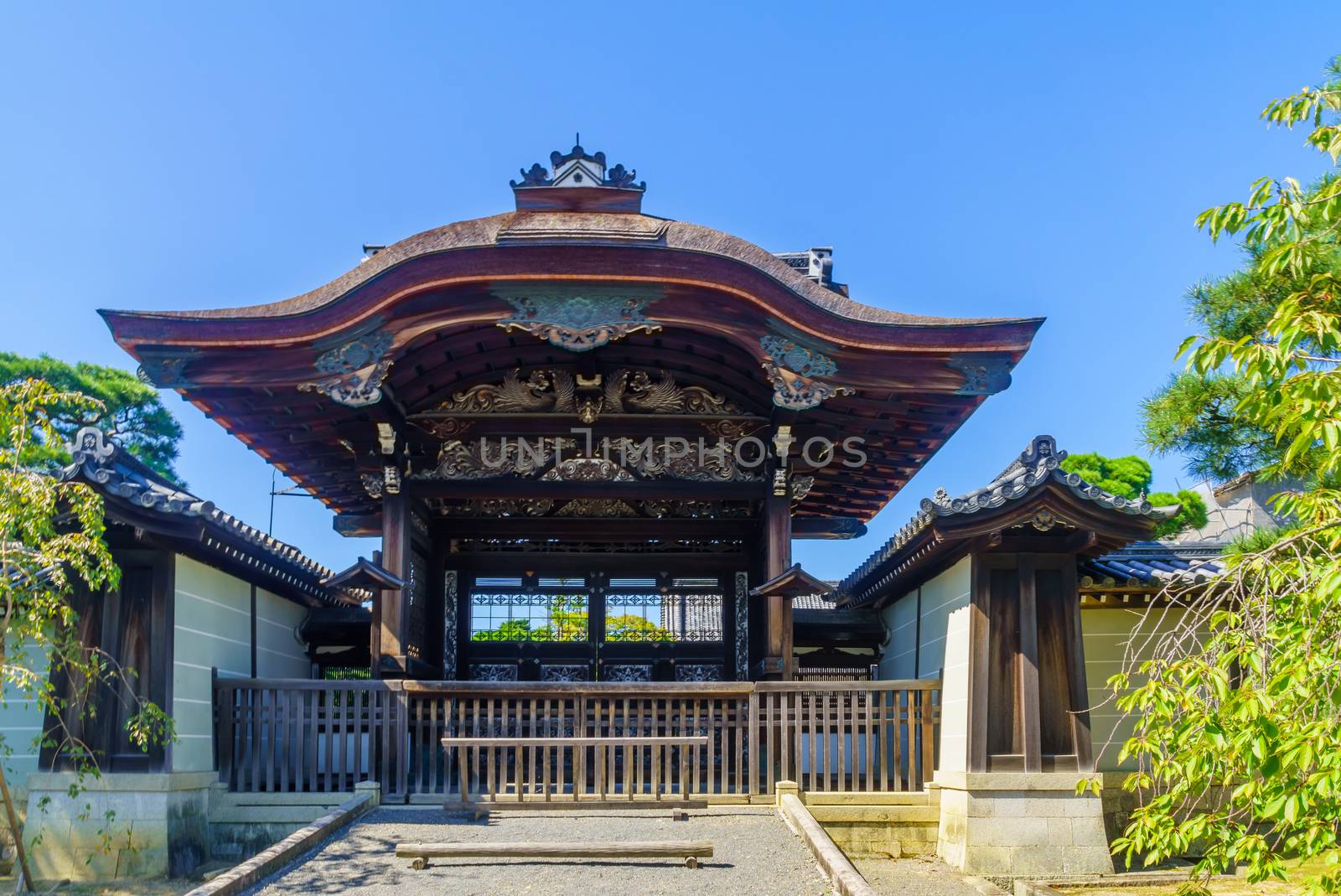 View of the Nhan Hoa Tu Sac Su Mon gate of the Ninna-ji Temple, in Kyoto, Japan