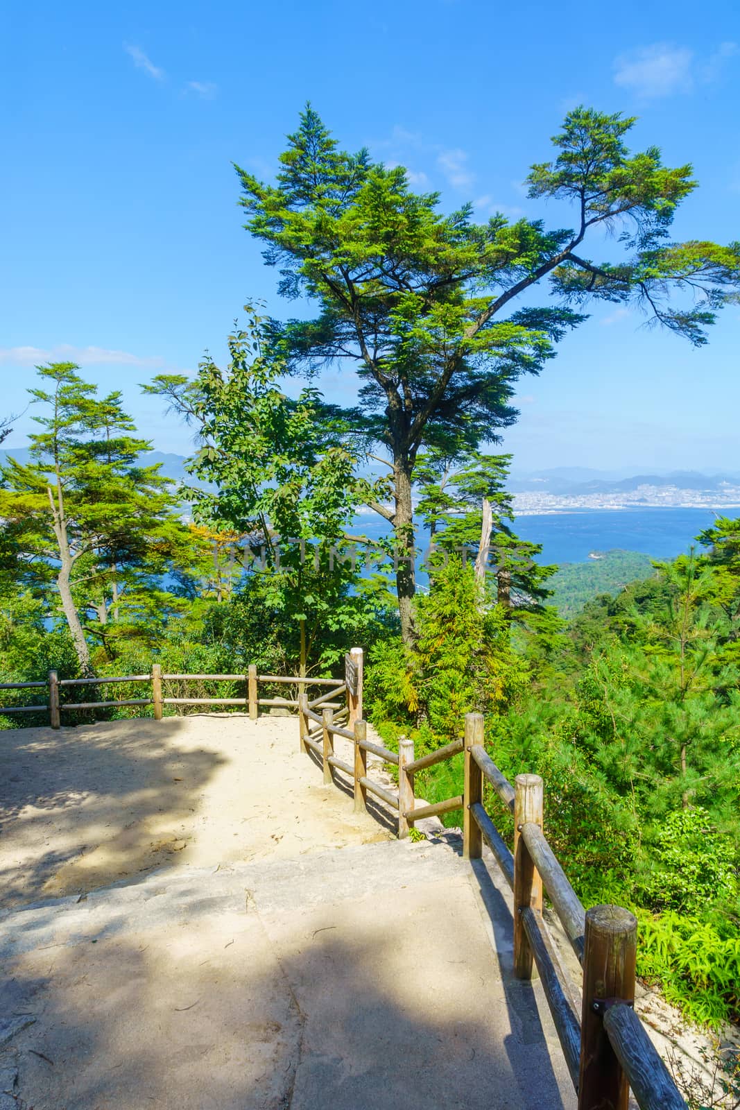 View of a footpath on Mount Misen, in Miyajima (Itsukushima) Island, Japan