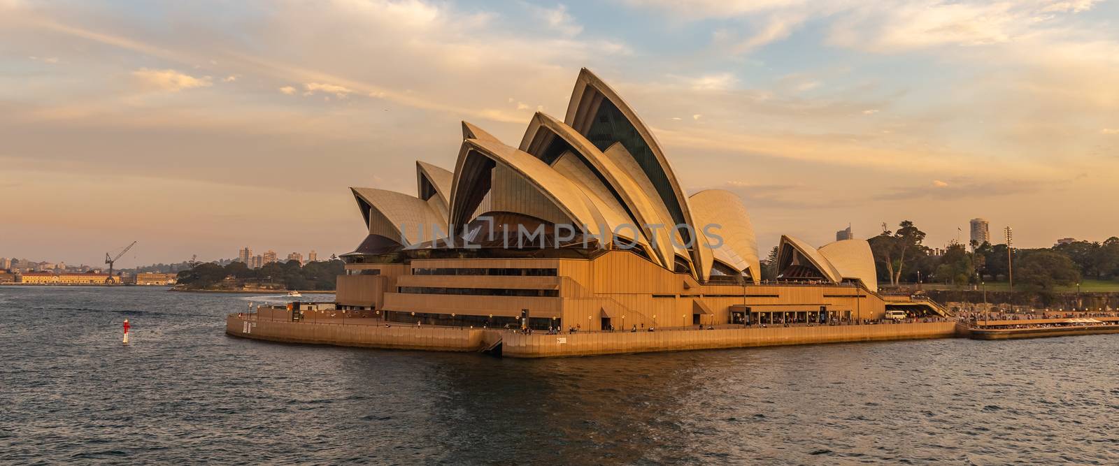 Close view of Sydney Opera House at sunset by DamantisZ