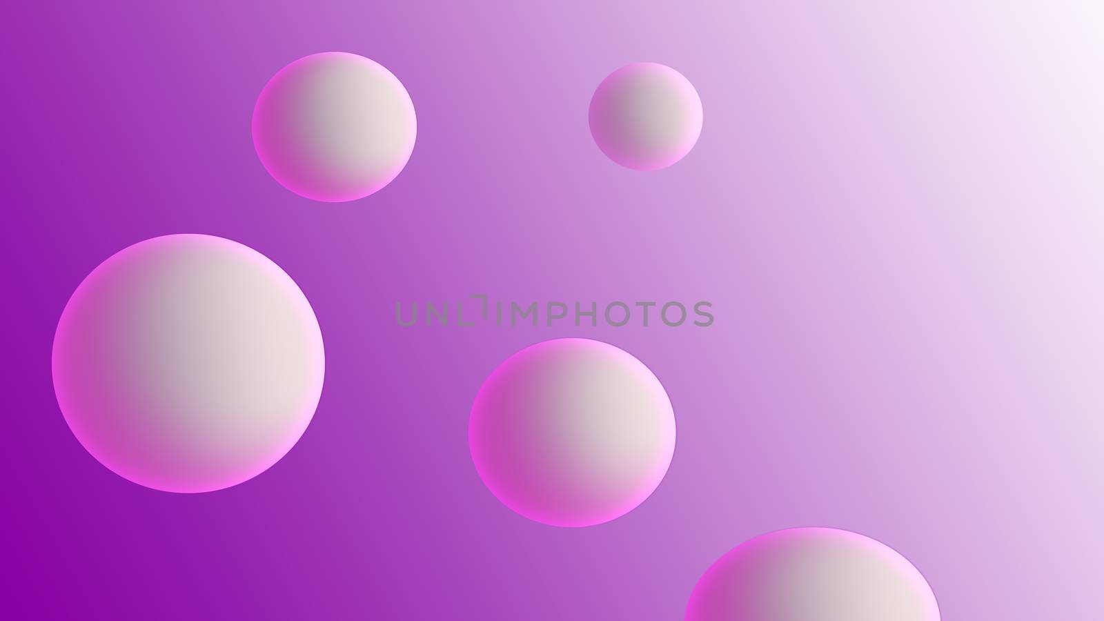 White 3d circles on purple background. Web design. Illustration.